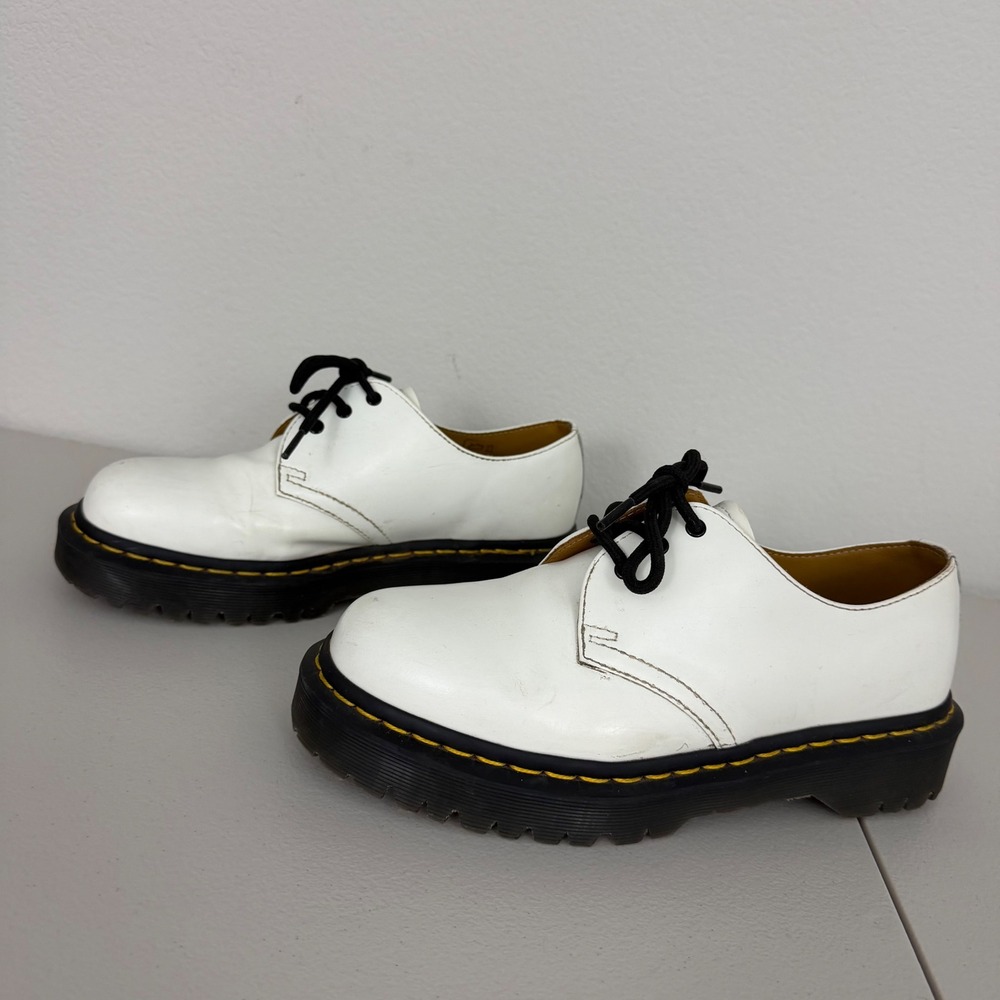 Dr. Martens 1461 Bex Platform Oxford Shoes US Women 8 White Leather